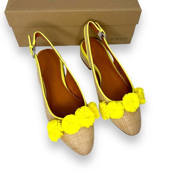 Gentle Souls Yellow and Tan Flats - Picture 5 of 11